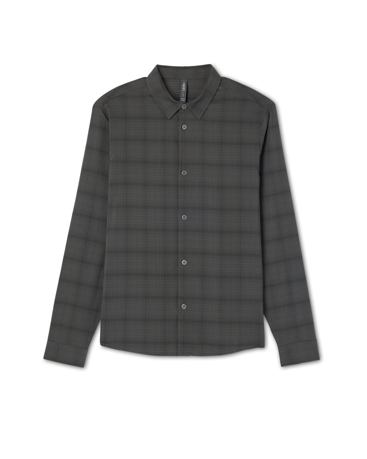 Men's Long Sleeve Plaid Button Down Shirt Dark Pewter - Image 6