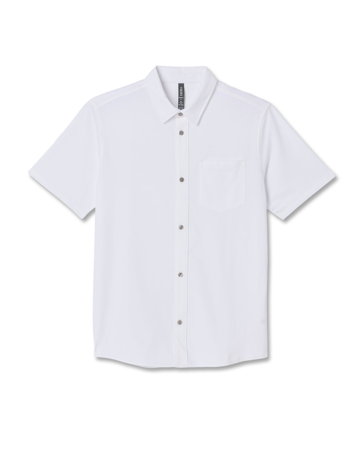 Short Sleeve Knit Oxford Button Down - Classic Fit White - Image 6