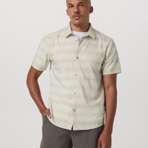 Men's Short Sleeve Plaid Button Down Shirt Sandalwood