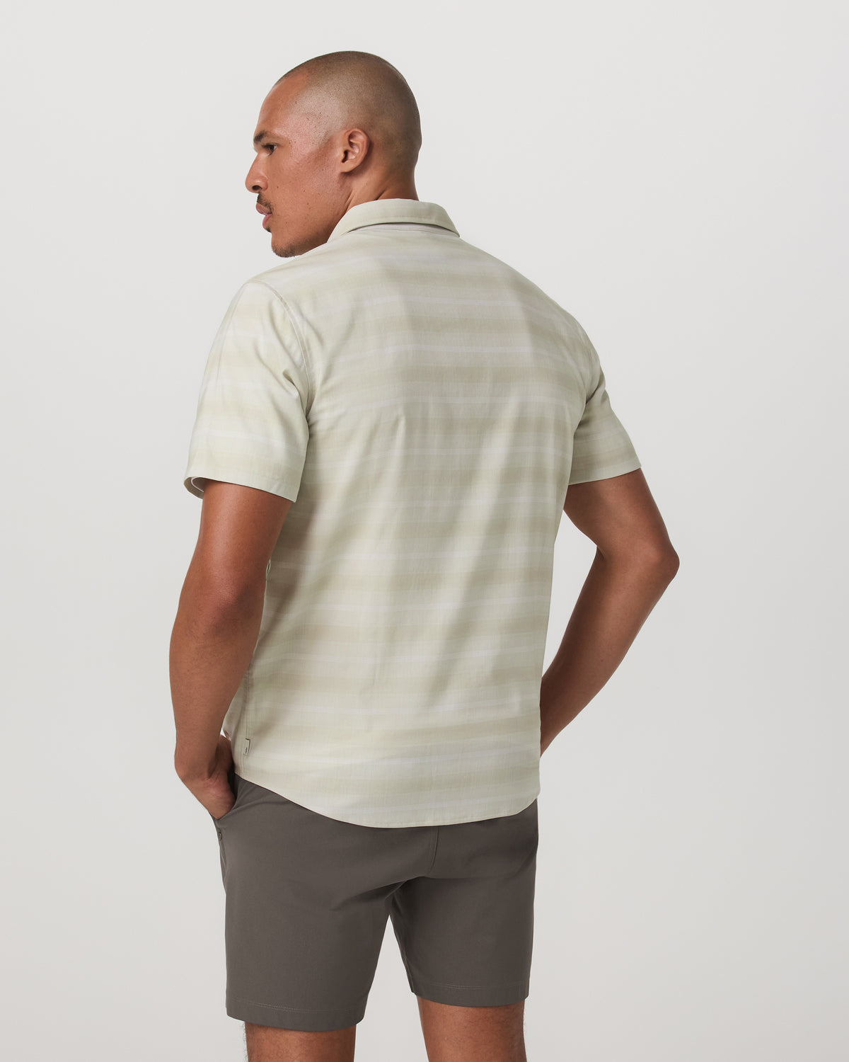 Men's Short Sleeve Plaid Button Down Shirt Sandalwood - Image 3