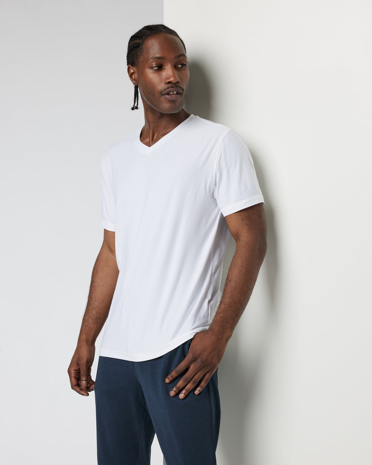Strato Tech V-Neck Men's White Workout Shirt
