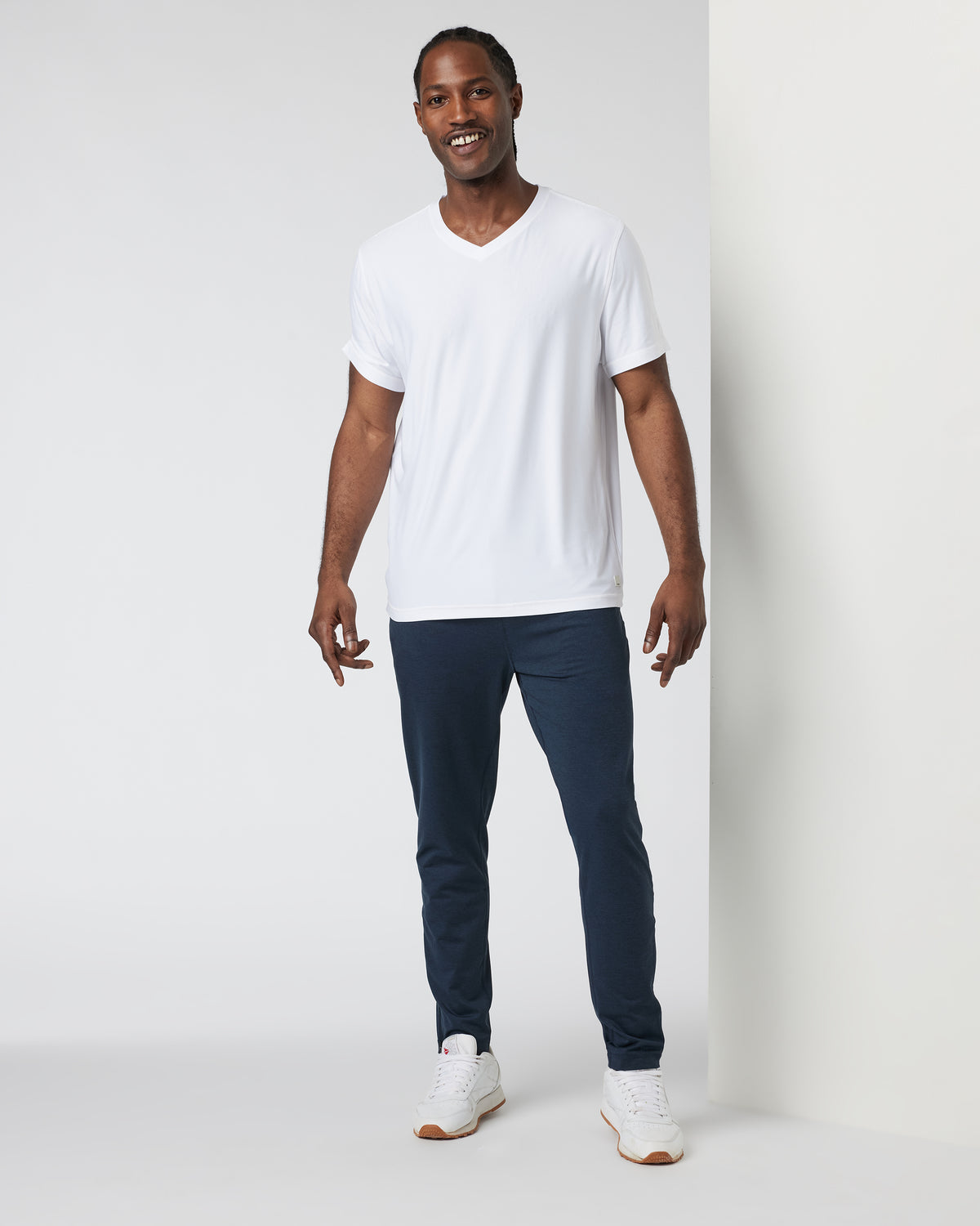 Strato Tech V-Neck Men's White Workout Shirt - Image 2