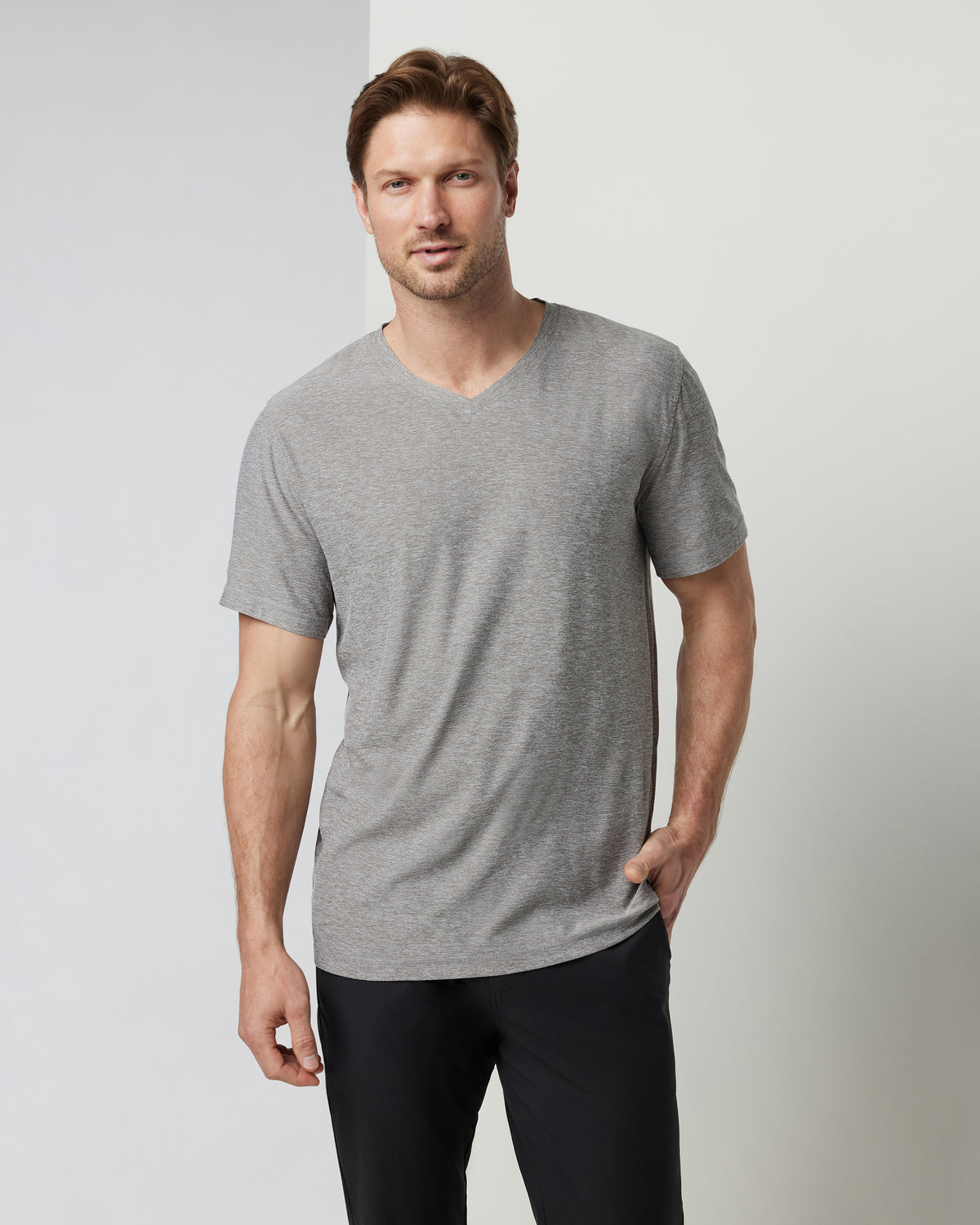 Strato Tech V-Neck Men's Heather Grey Shirt