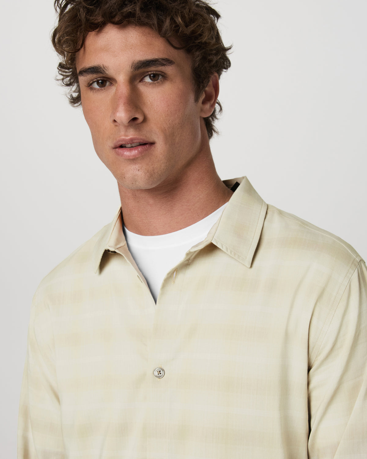Men's Long Sleeve Plaid Button Down Shirt Sandalwood - Image 2