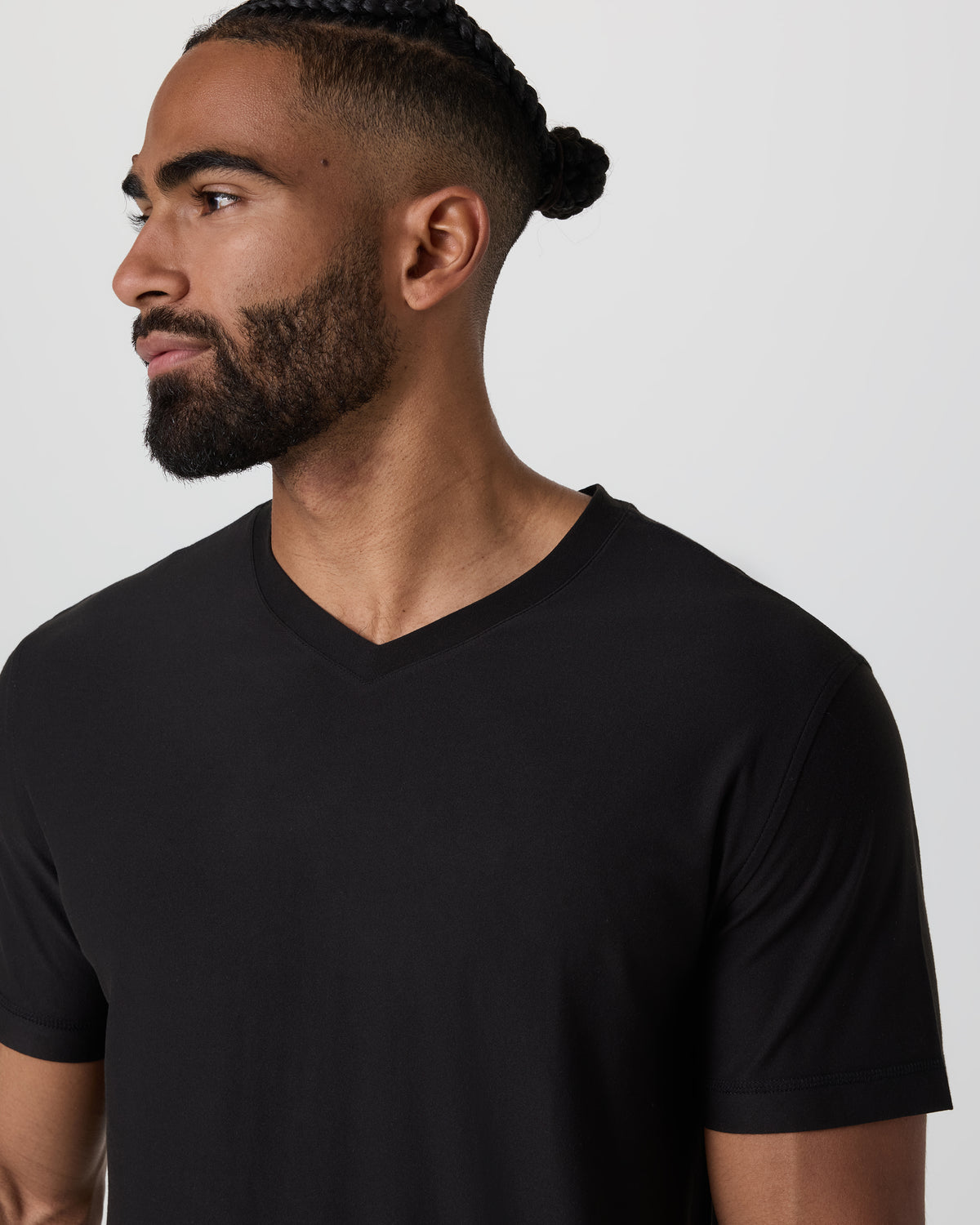 Strato Tech V-Neck Tee Black Workout Shirt - Image 2