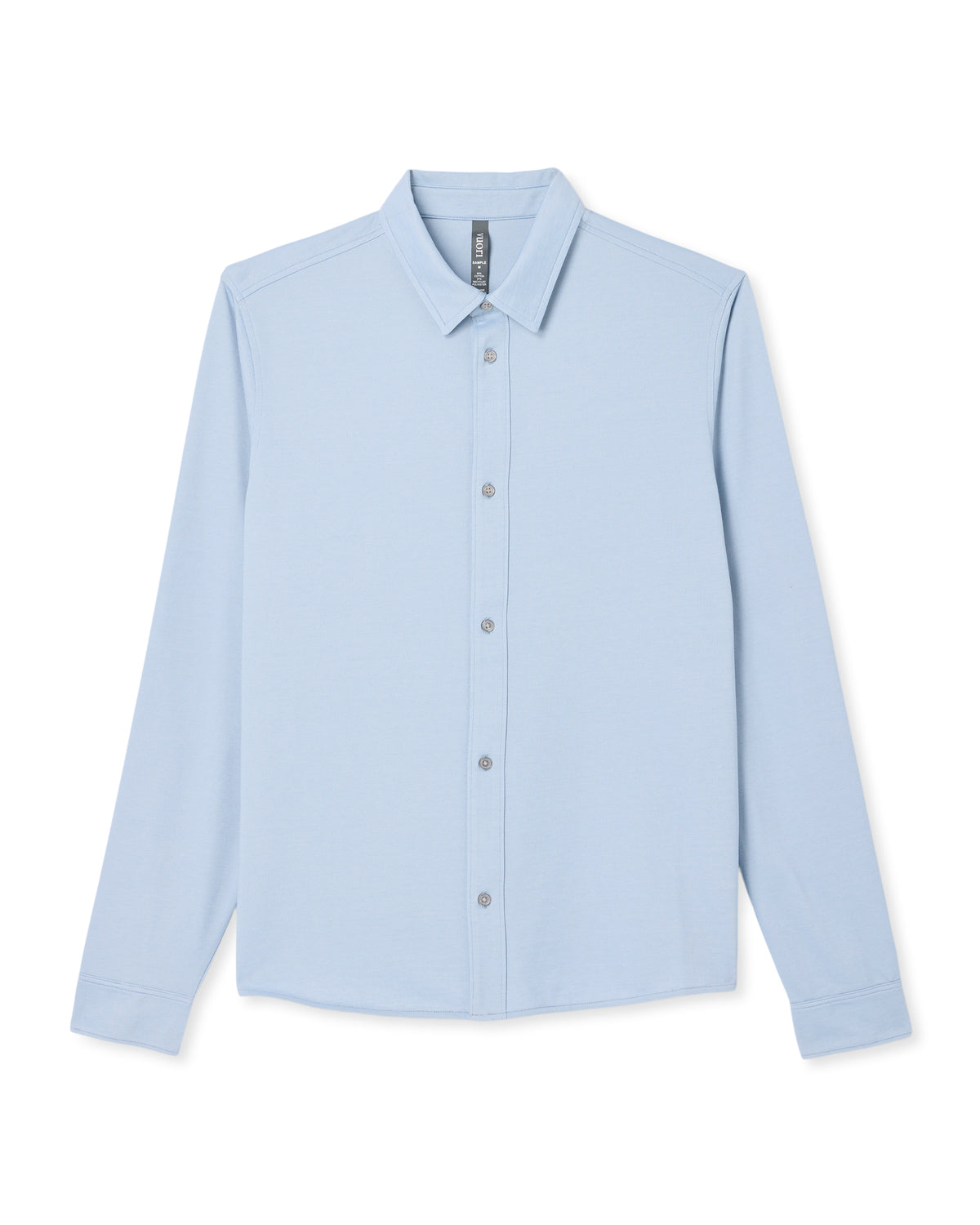 Men's Long Sleeve Knit Oxford Button Down Blue Dusk - Image 6