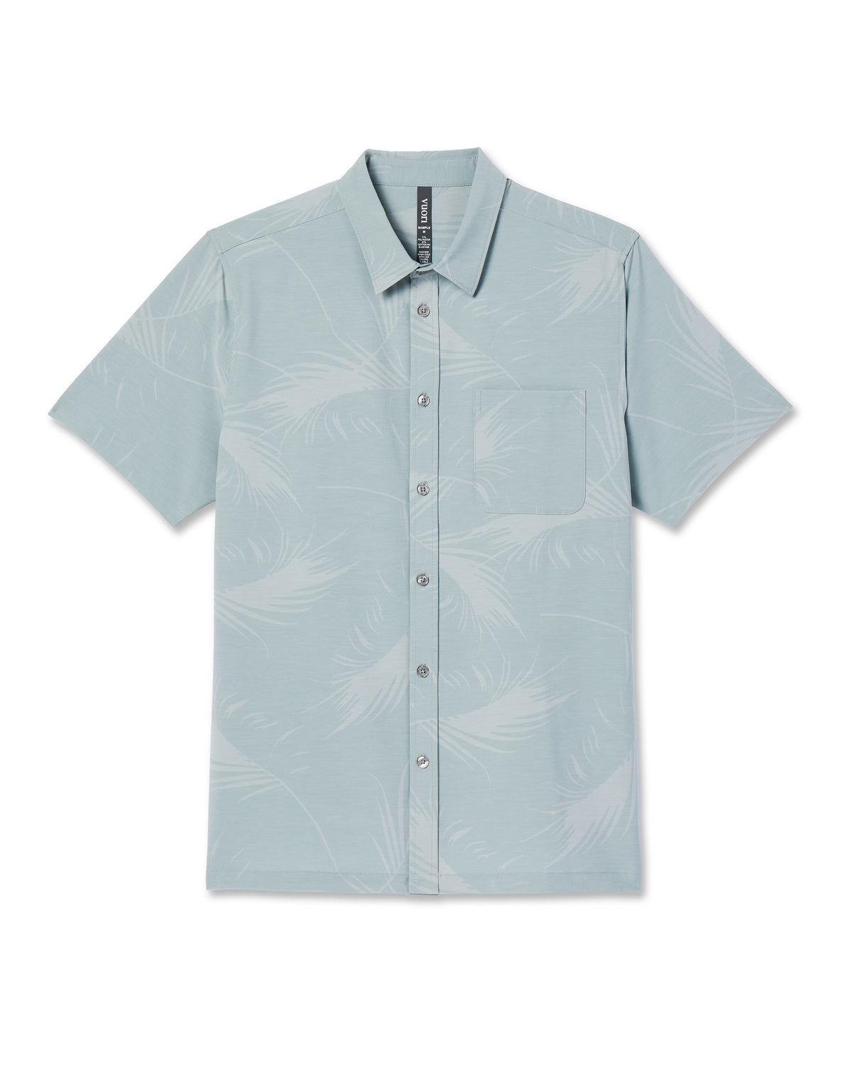 Short-Sleeve Bridge Button Down Chalk Blue Falling Fronds - Image 4
