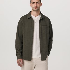 Jeffreys Overshirt Men's Olive Heather Button-Up Shirt