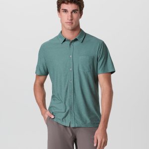 Short Sleeve Strato Button Down Bluegrass Heather