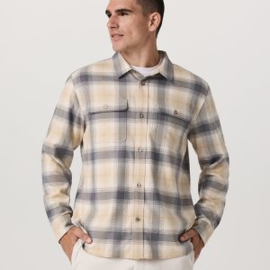 Long Sleeve Flannel Button Down Men's Cavern Grey Shirt