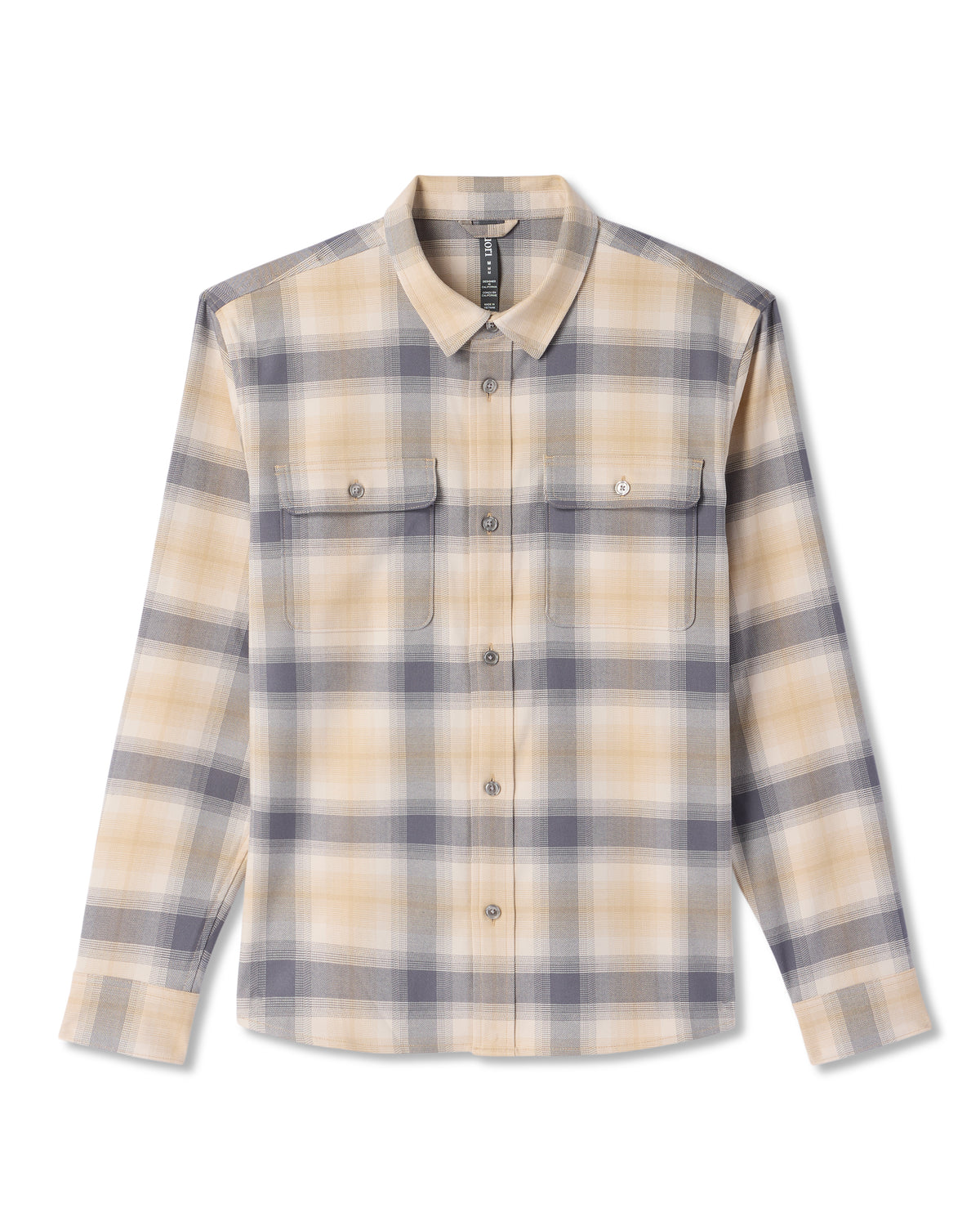 Long Sleeve Flannel Button Down Men's Cavern Grey Shirt - Image 6