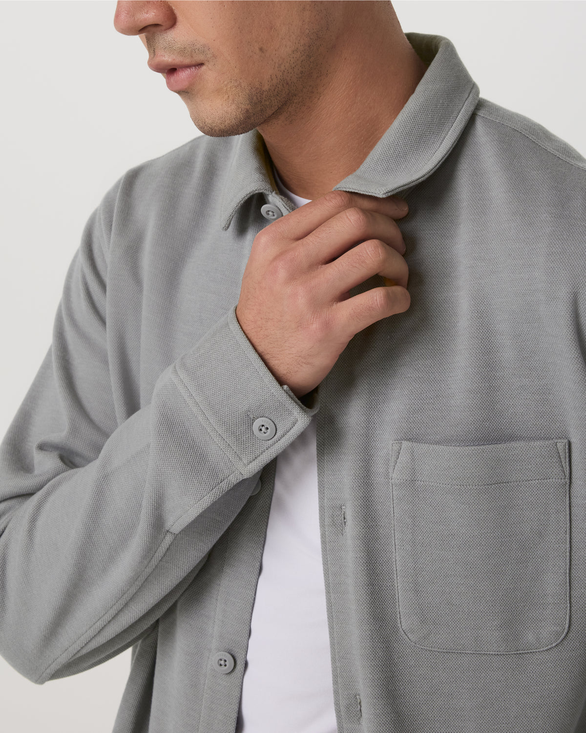 Jeffreys Overshirt Men's Grey Button-Up Shirt