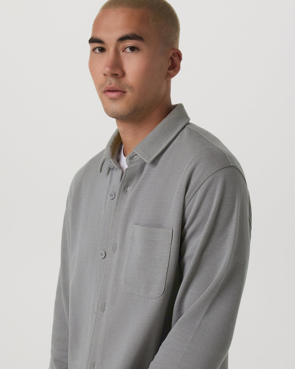 Jeffreys Overshirt Men's Grey Button-Up Shirt - Image 5