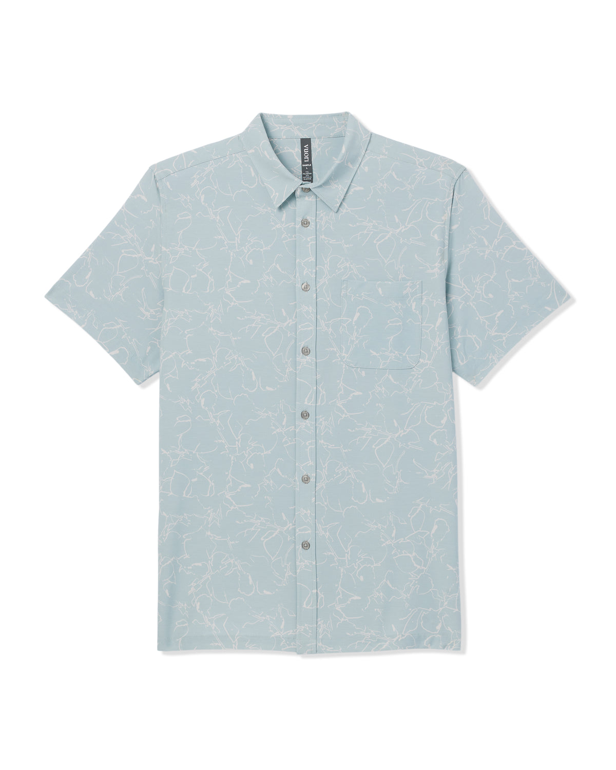 Short Sleeve Bridge Button Down Men's Chalk Blue Shirt - Image 6