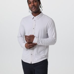 Long Sleeve TravelLite Button Down Frost Grey