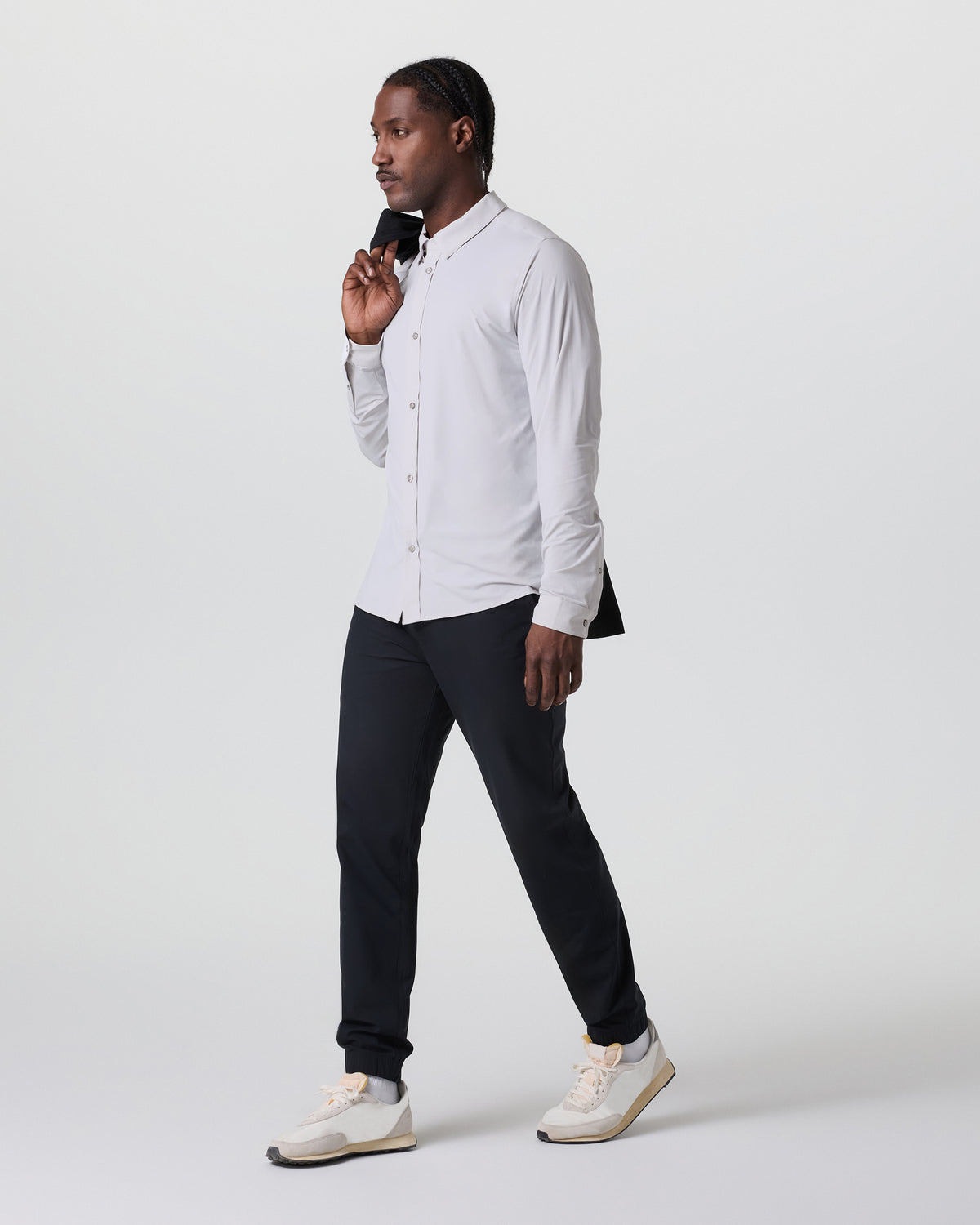 Long Sleeve TravelLite Button Down Frost Grey - Image 5
