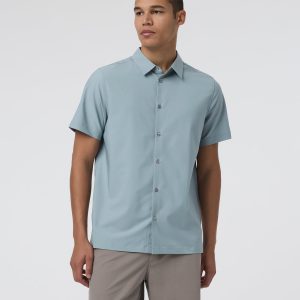 Short Sleeve Manhattan Button Down Men's Mist Shirt