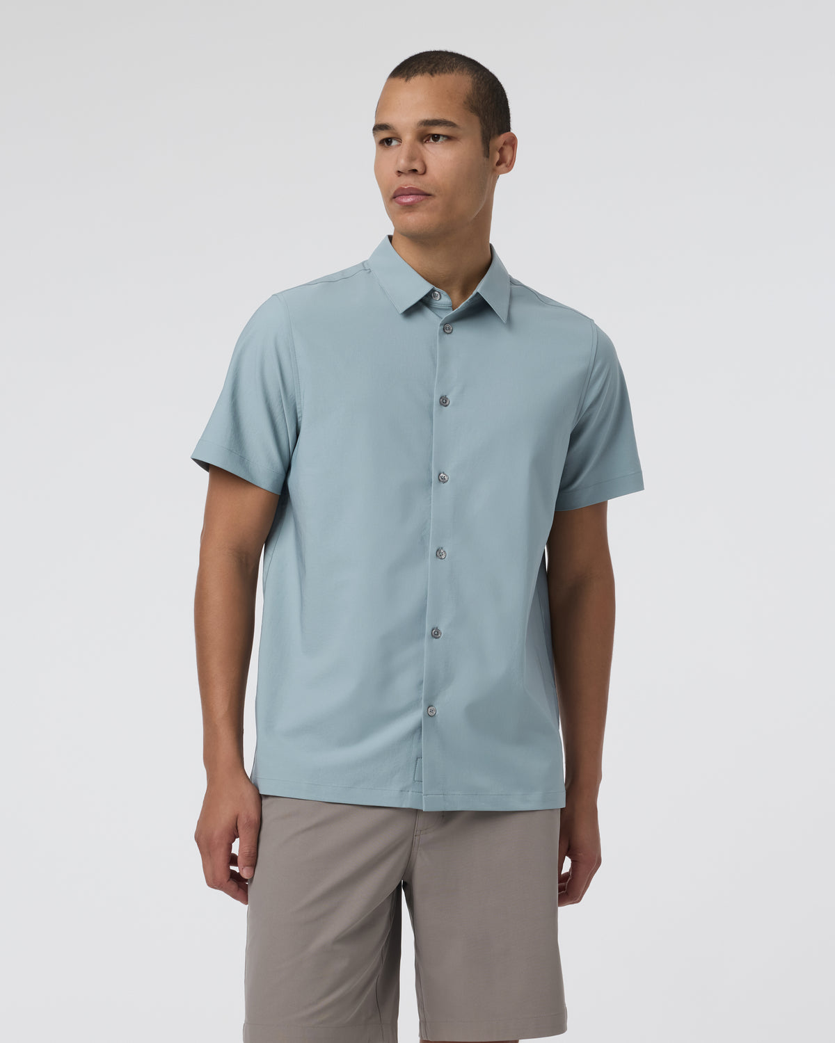 Short Sleeve Manhattan Button Down Men's Mist Shirt