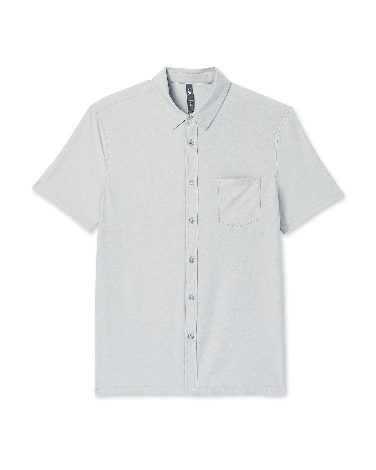 Short Sleeve Strato Button Down Men's Platinum Shirt - Image 4