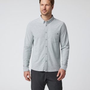 Long Sleeve Ace Button-Down Grey Button Down Shirt