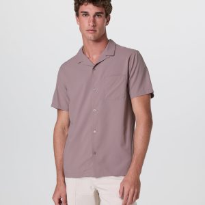 Seaport Button Down Men's Dark Umber Short Sleeve