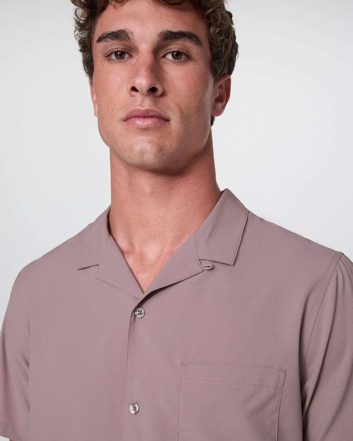 Seaport Button Down Men's Dark Umber Short Sleeve - Image 5