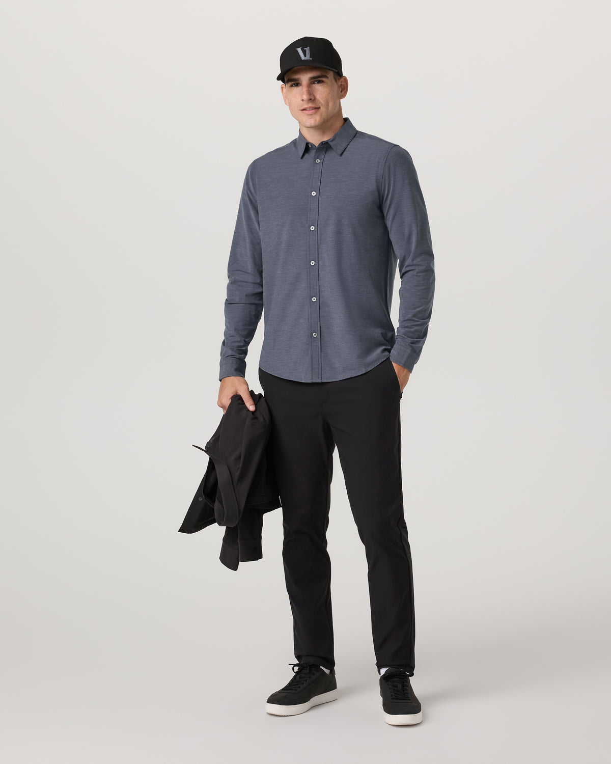 Long Sleeve Bridge Button Down Men's Moonlight Shirt - Image 5