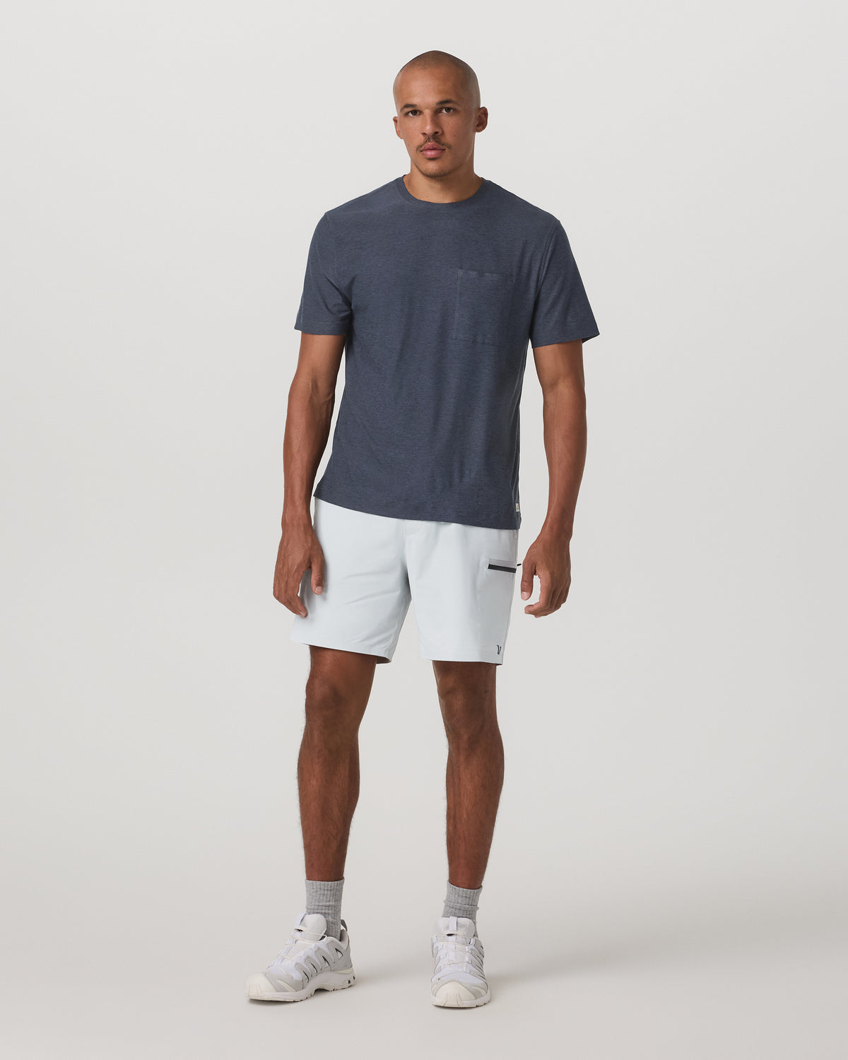 Short Sleeve Strato Pocket Tee-Relaxed Fit Dark Azure Heather - Image 4