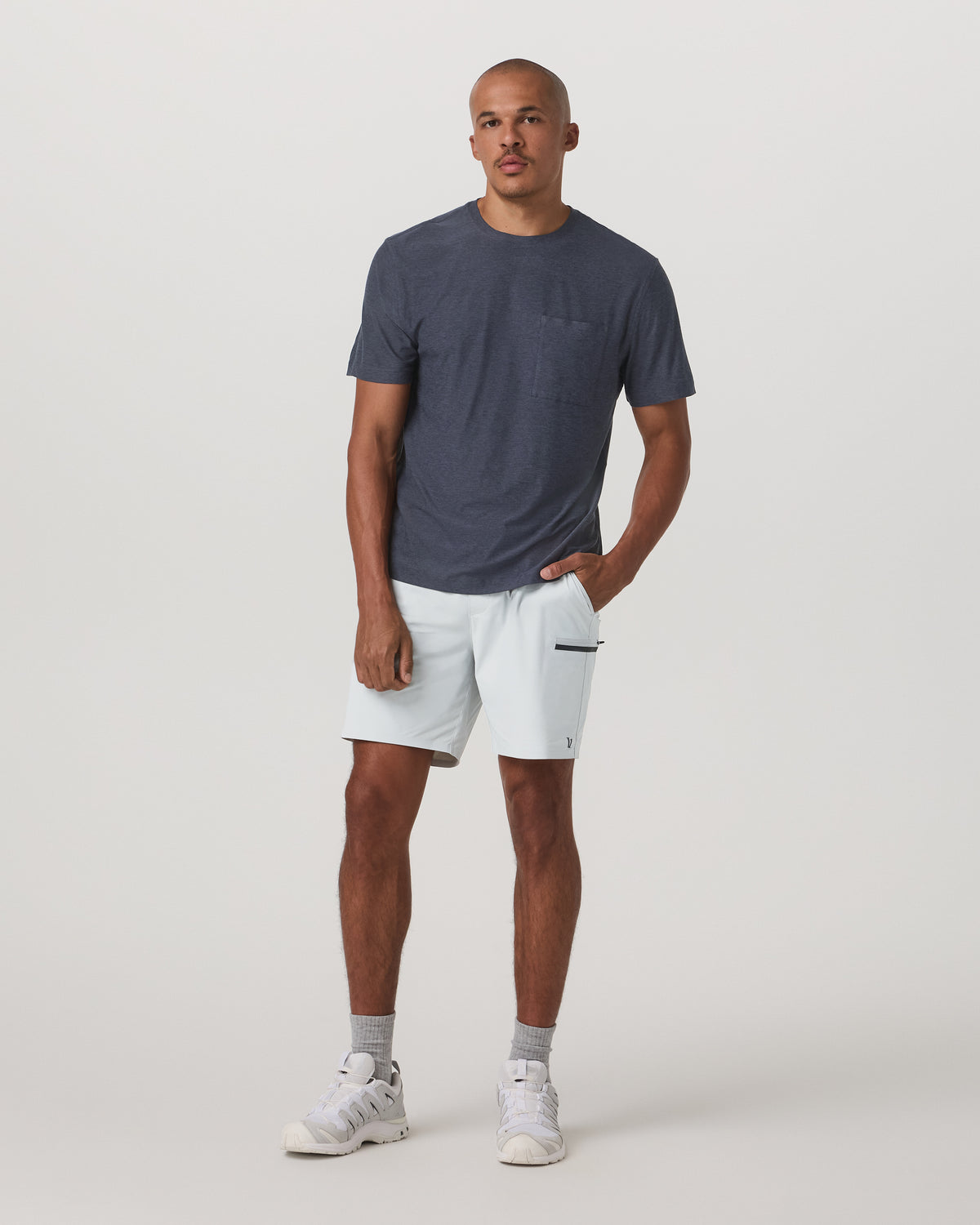 Short Sleeve Strato Pocket Tee-Relaxed Fit Dark Azure Heather - Image 5