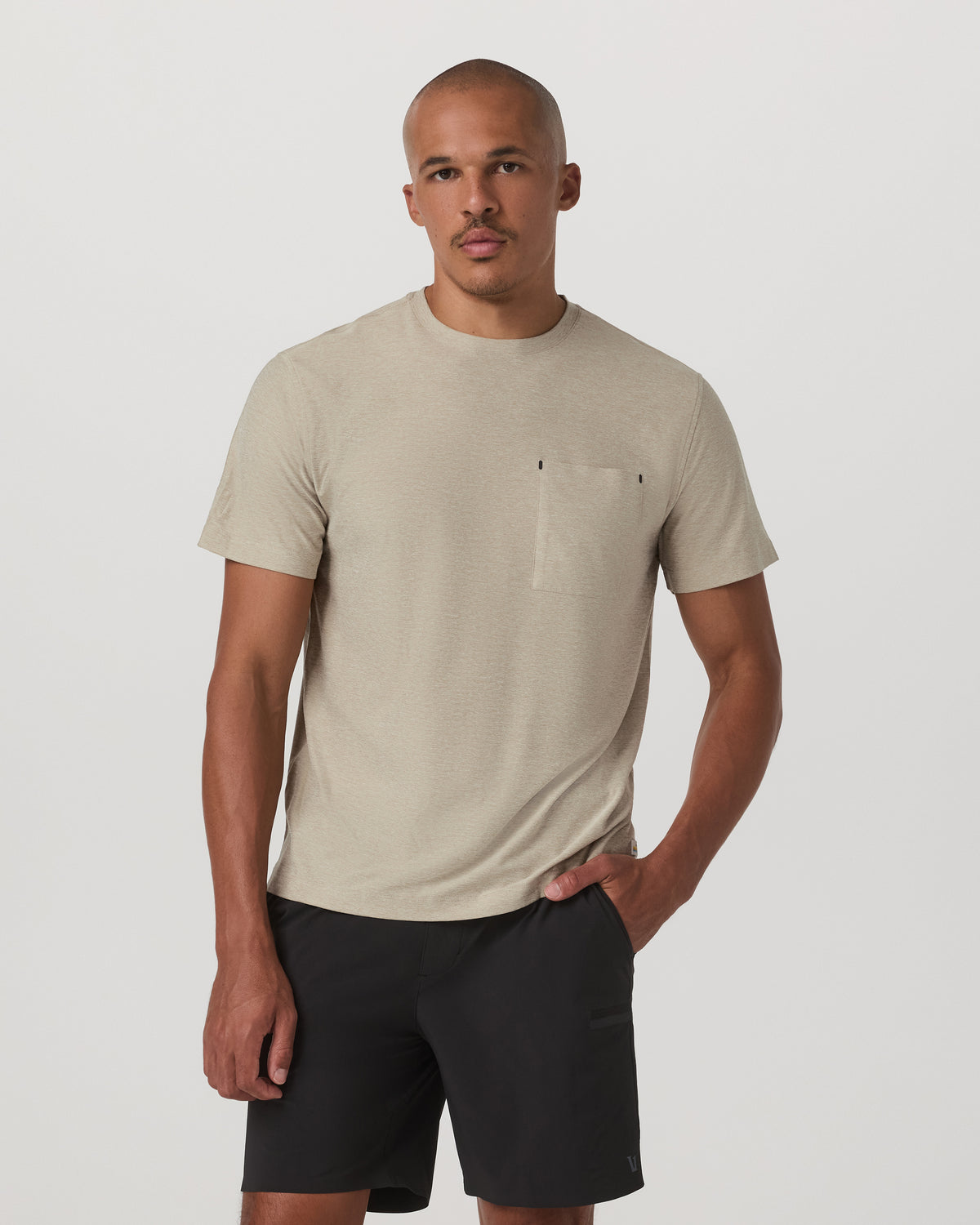 Short Sleeve Strato Pocket Tee-Relaxed Fit Truffle Heather