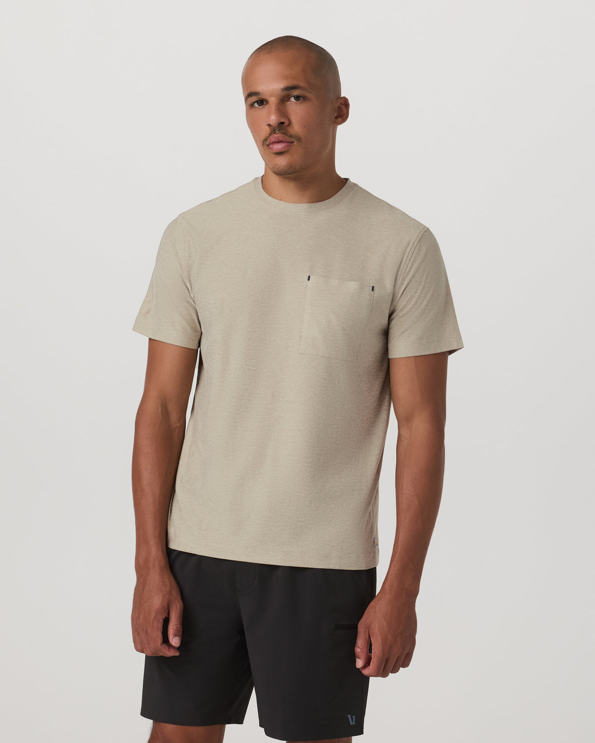 Short Sleeve Strato Pocket Tee-Relaxed Fit Truffle Heather - Image 5