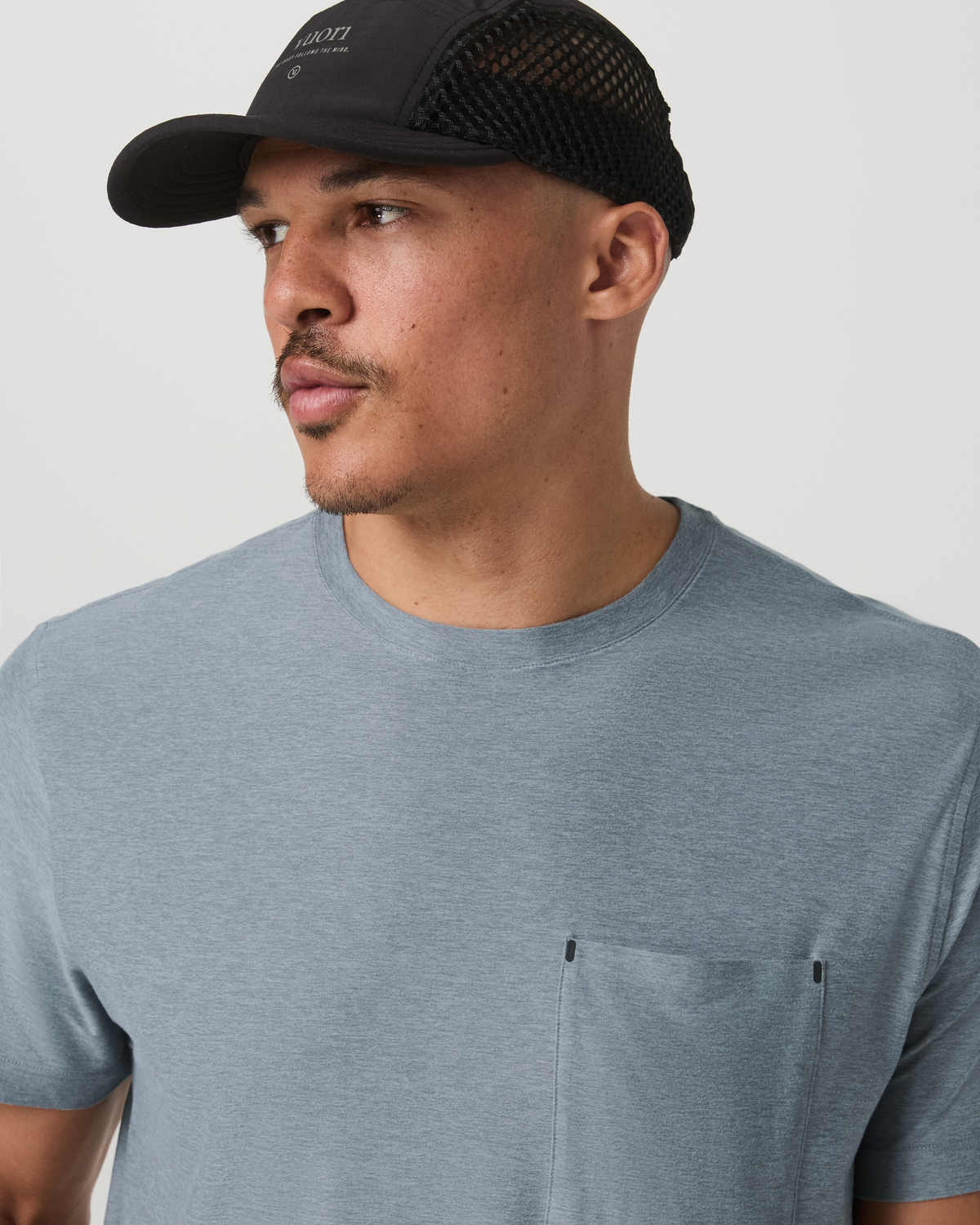 Short Sleeve Strato Pocket Tee-Relaxed Fit Dusty Blue Heather - Image 2