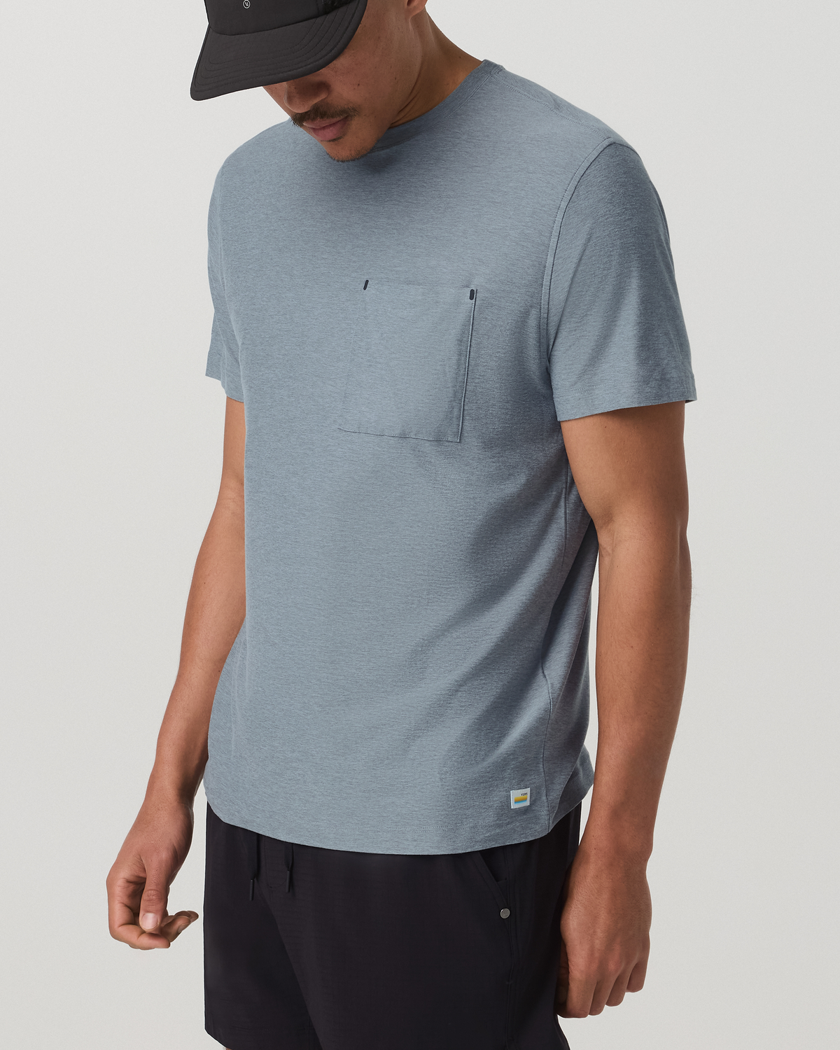 Short Sleeve Strato Pocket Tee-Relaxed Fit Dusty Blue Heather - Image 5