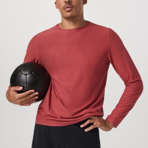 Long Sleeve Strato Tech Tee Fire Heather Workout Shirt