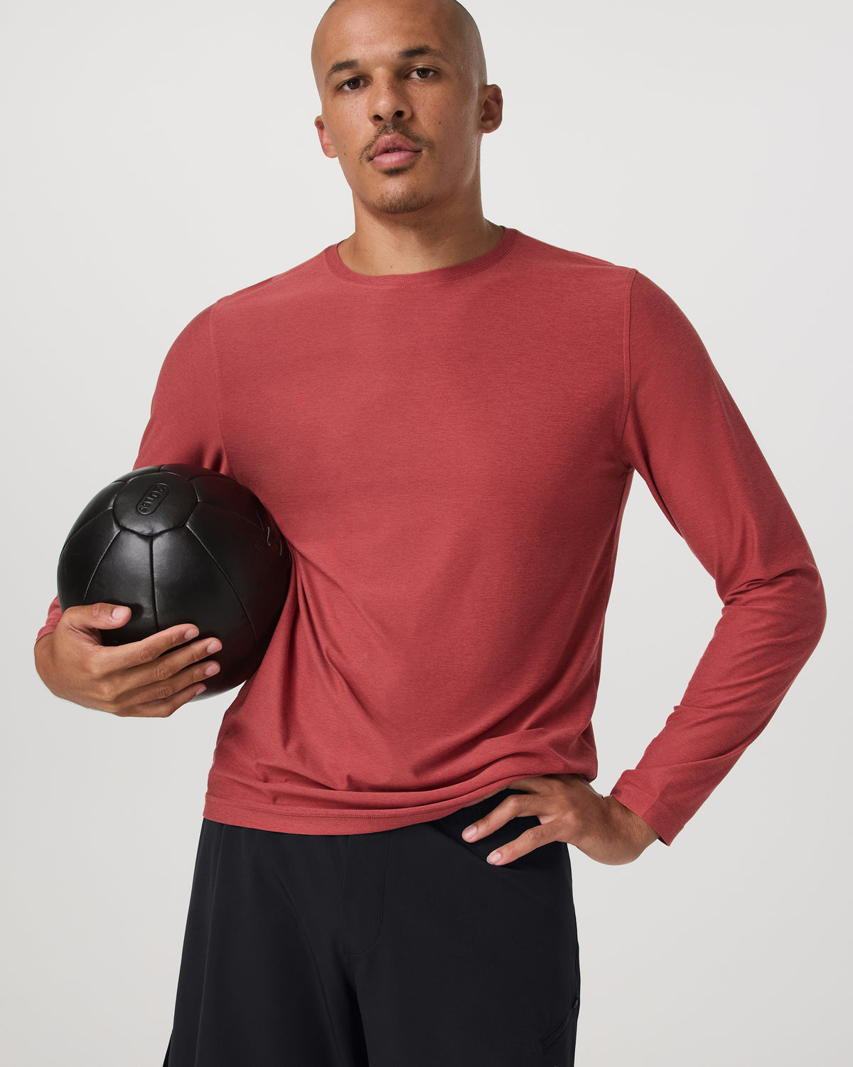Long Sleeve Strato Tech Tee Fire Heather Workout Shirt
