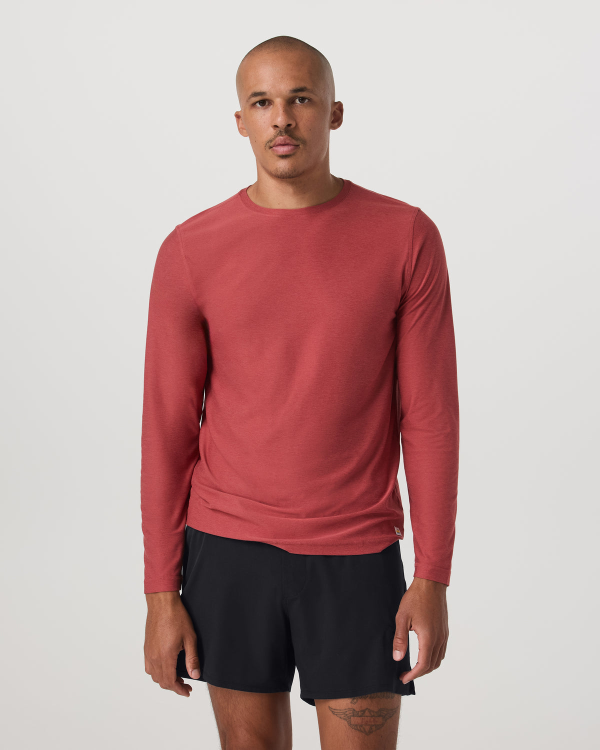 Long Sleeve Strato Tech Tee Fire Heather Workout Shirt - Image 2
