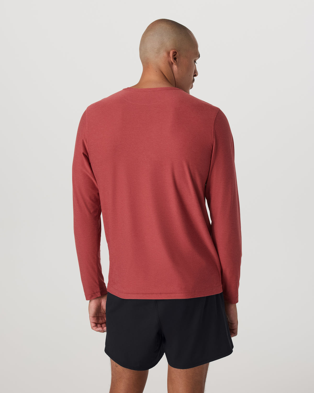 Long Sleeve Strato Tech Tee Fire Heather Workout Shirt - Image 3