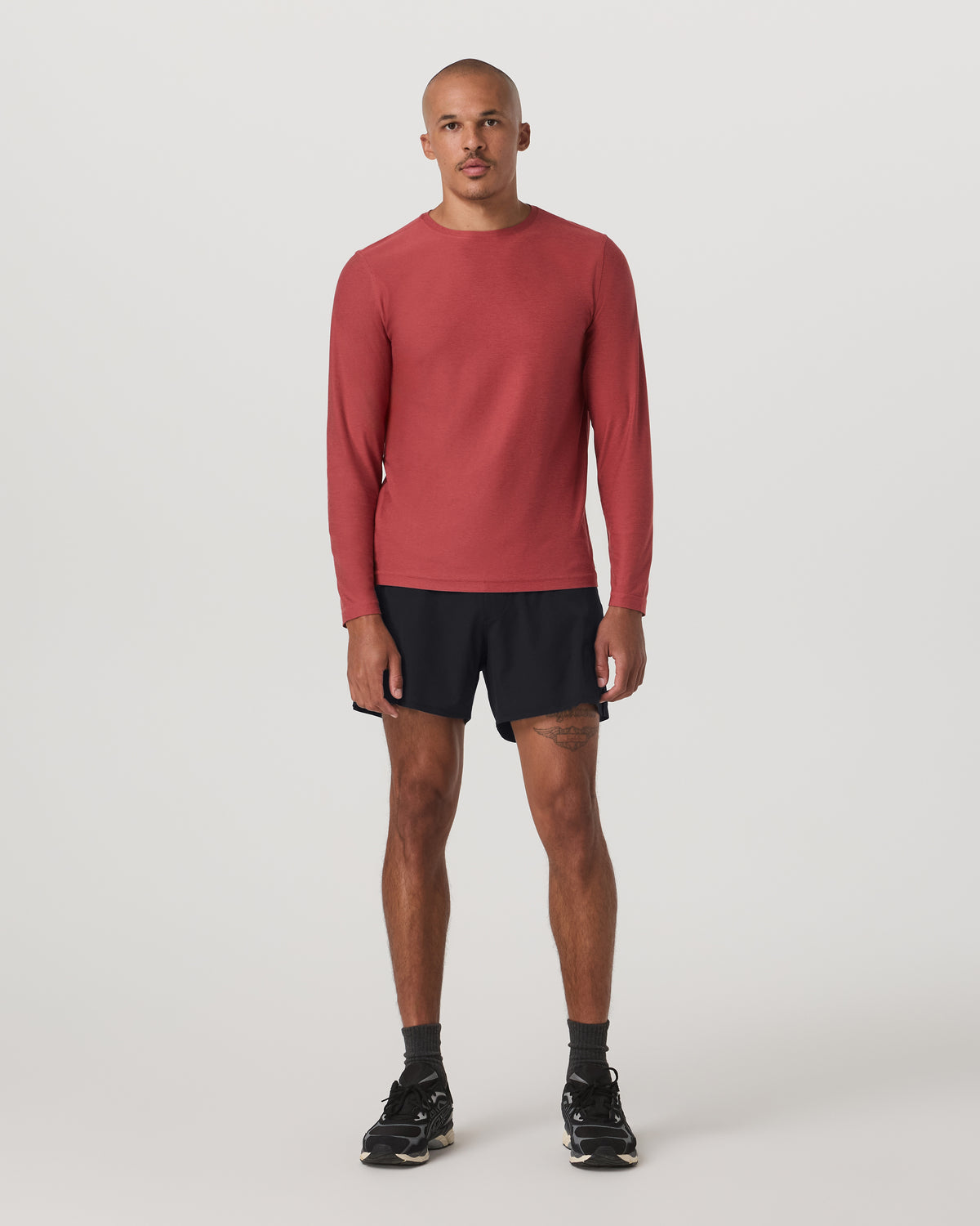 Long Sleeve Strato Tech Tee Fire Heather Workout Shirt - Image 5