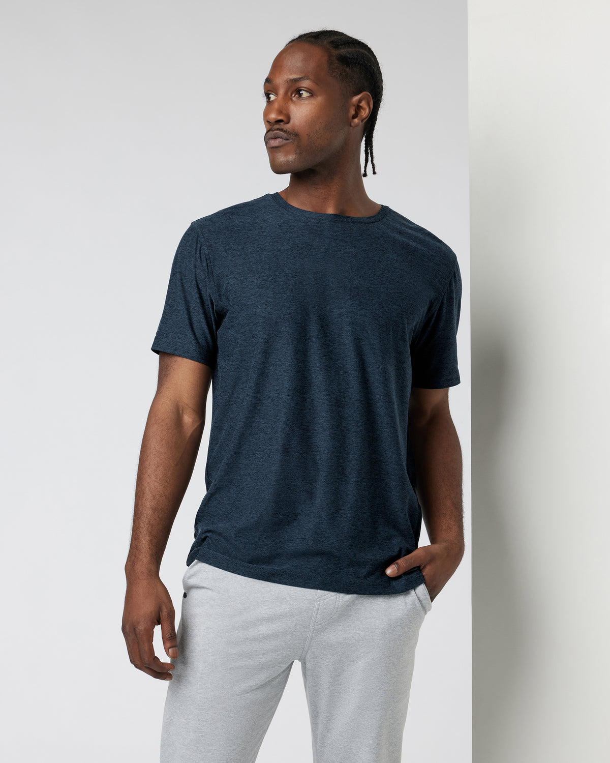 Strato Tech Tee Men's Navy Heather Blue Tee