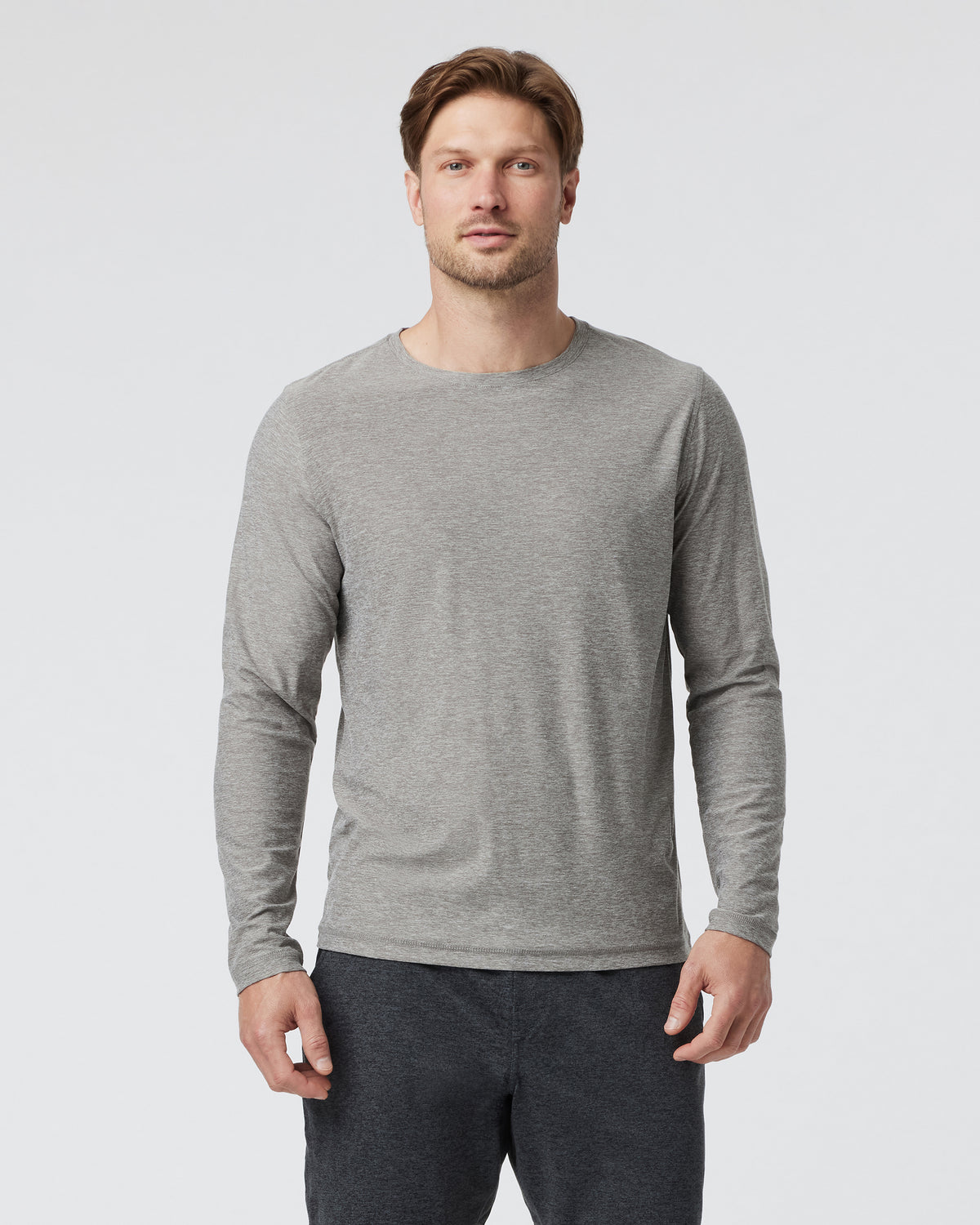 Long-Sleeve Strato Tech Tee Heather Grey Shirt - Image 2