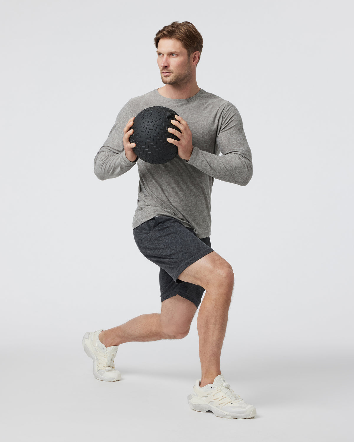 Long-Sleeve Strato Tech Tee Heather Grey Shirt - Image 4