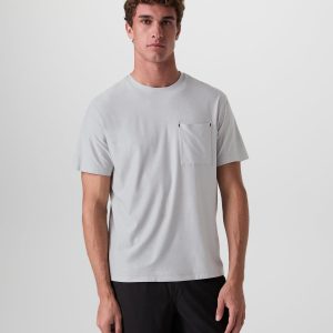 Short Sleeve Strato Pocket Tee - Relaxed Fit Platinum Heather