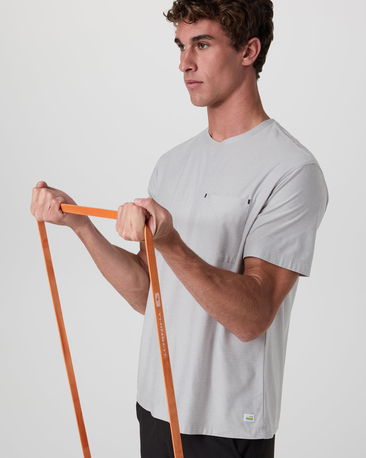 Short Sleeve Strato Pocket Tee - Relaxed Fit Platinum Heather - Image 2
