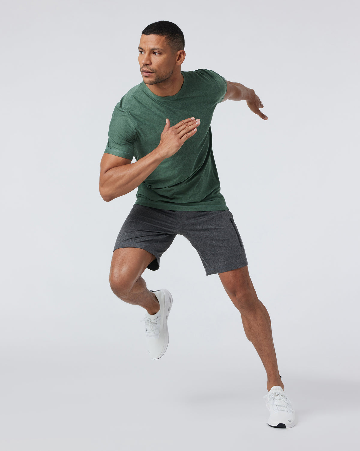 Strato Tech Tee Men's Sea Pine Heather Workout Shirt - Image 3