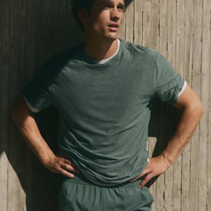 Short Sleeve Strato Tech Tee-Relaxed Fit Agate Green Heather