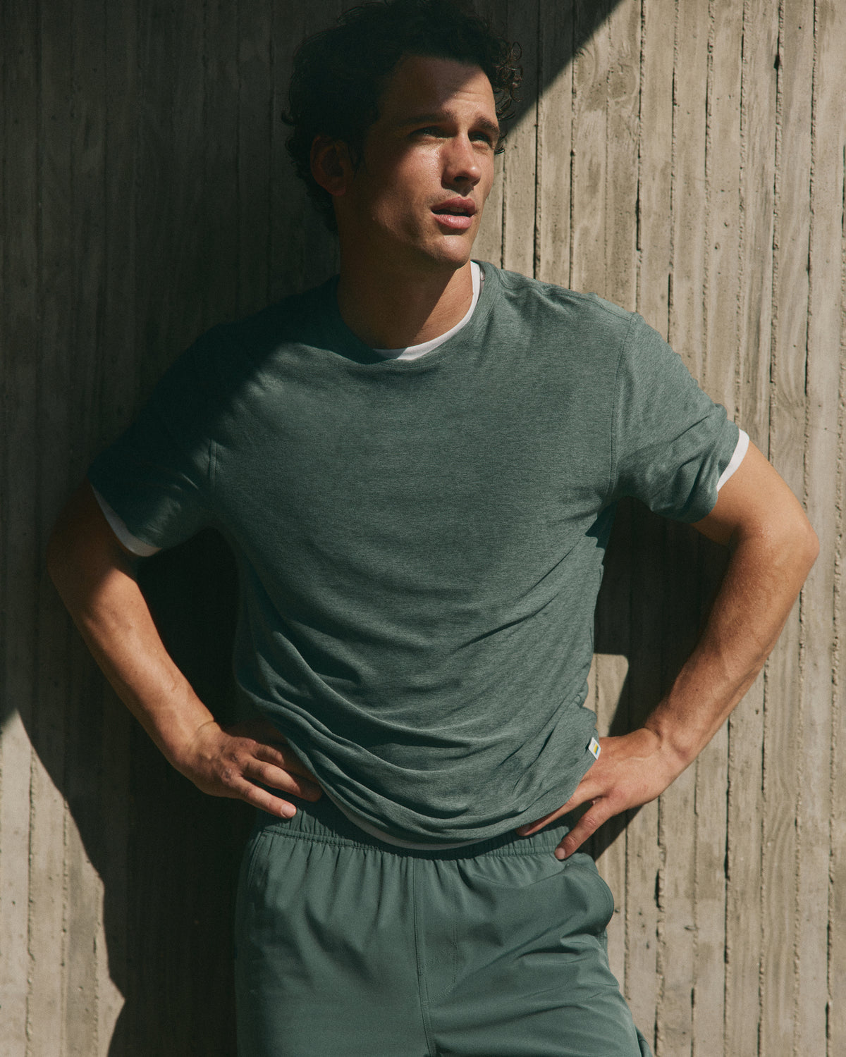 Short Sleeve Strato Tech Tee-Relaxed Fit Agate Green Heather
