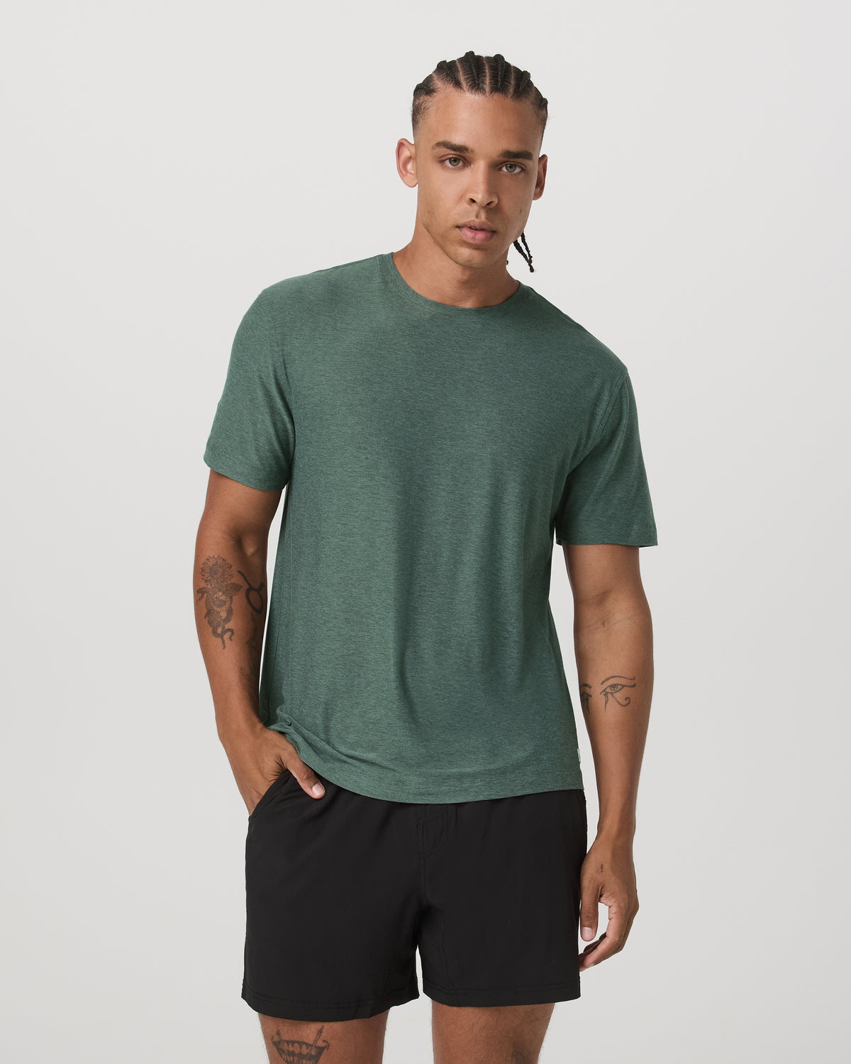 Short Sleeve Strato Tech Tee-Relaxed Fit Agate Green Heather - Image 2