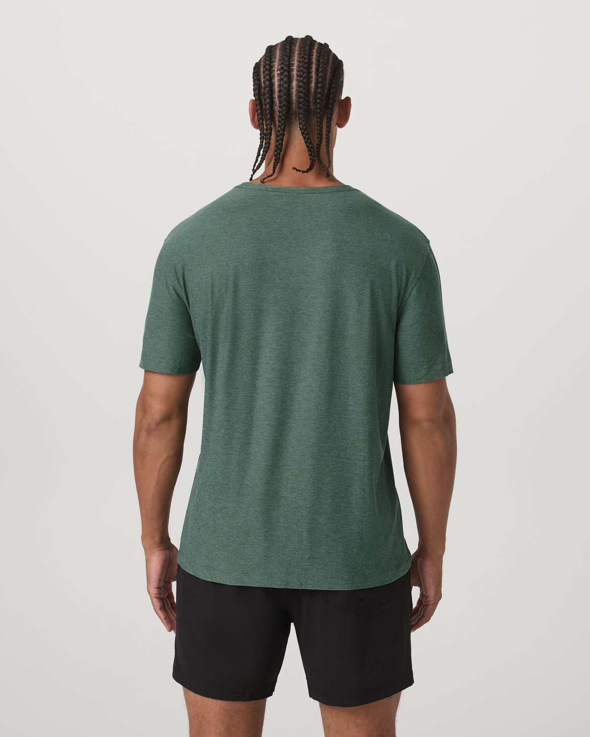 Short Sleeve Strato Tech Tee-Relaxed Fit Agate Green Heather - Image 3