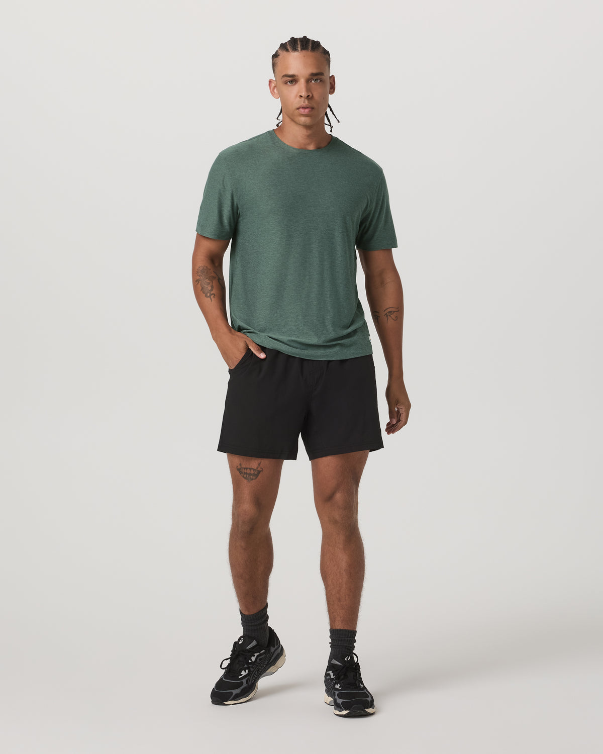 Short Sleeve Strato Tech Tee-Relaxed Fit Agate Green Heather - Image 5