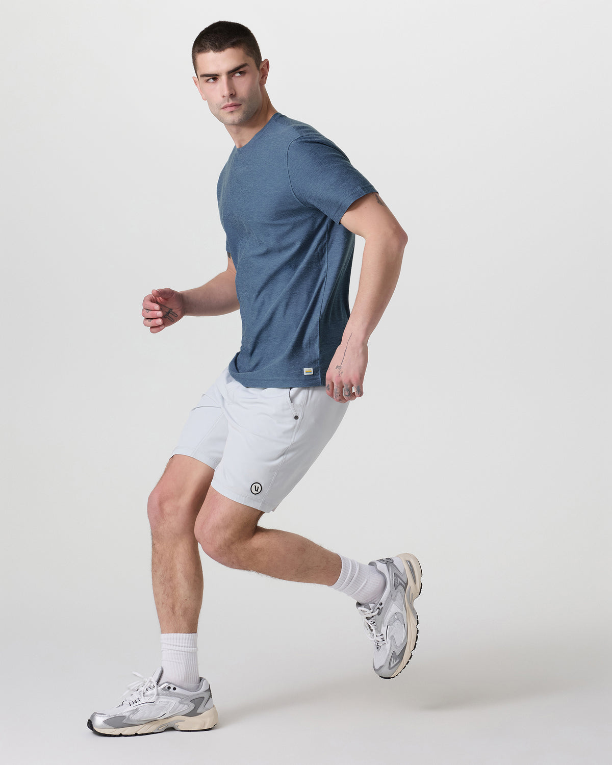 Strato Tech Tee Men's Pool Blue Workout Shirt - Image 3